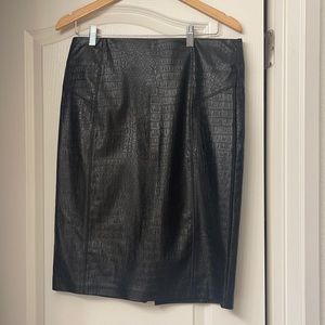 Leather faux pencil skirt